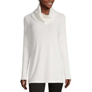 NWT Liz Claiborne Cowl Neck Ribbed Sweater Tunic